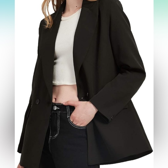 BLACK OVERSIZED BLAZER *Sz S* - Picture 2 of 10